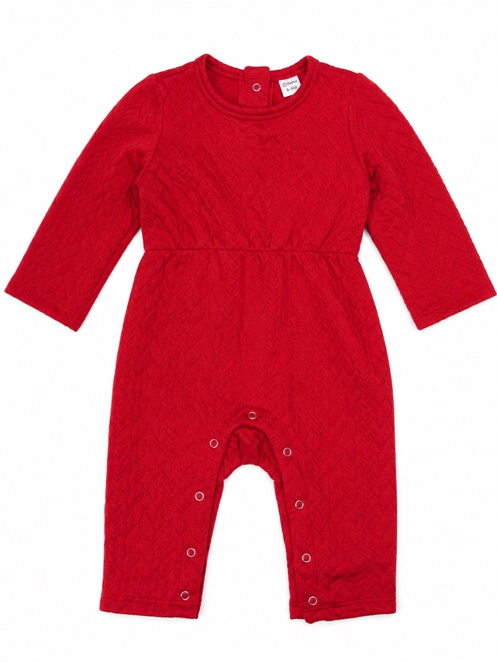 PatPat Red Long-Sleeve Quilted One-Piece Bodysuit